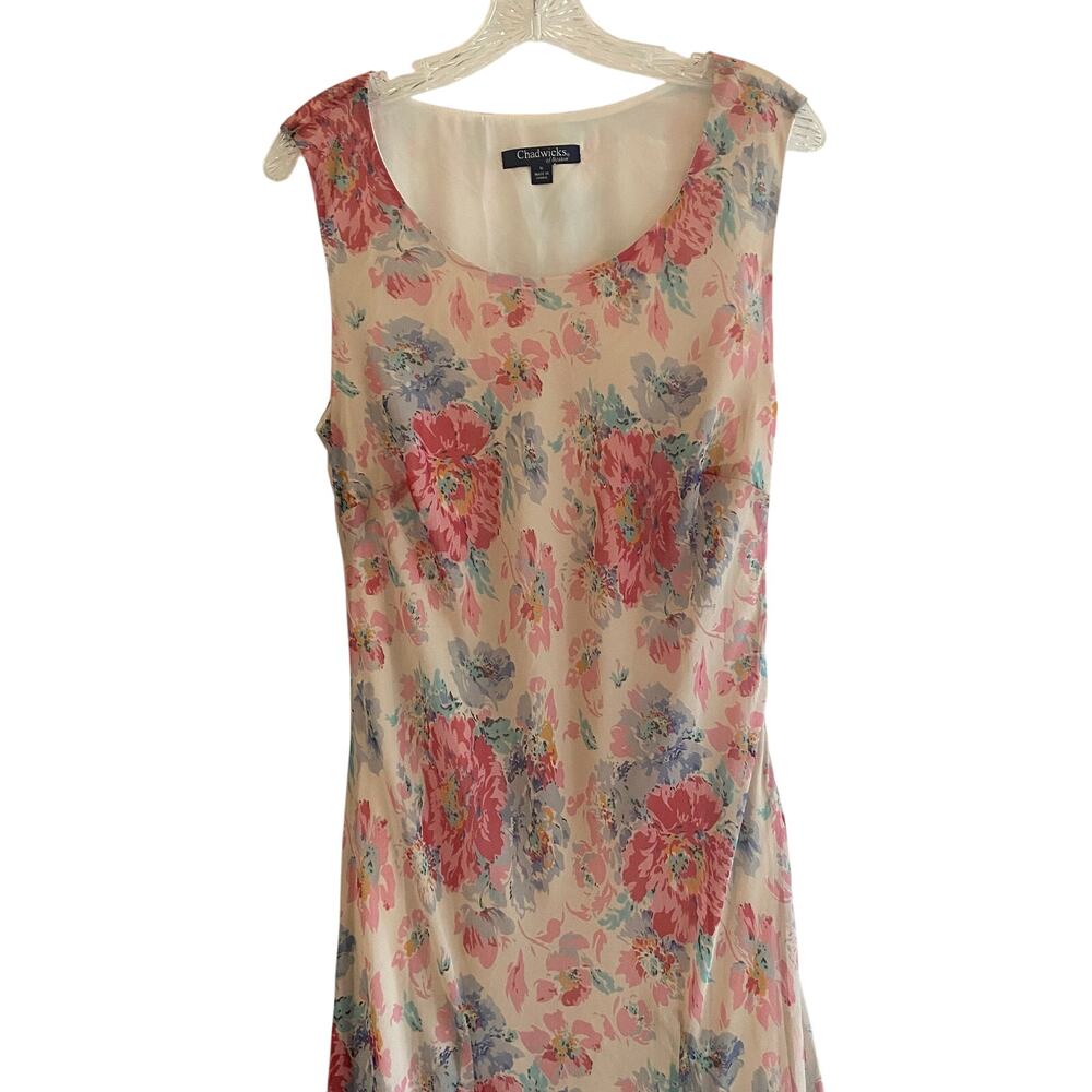 Charter Club Cream Floral Maxi Dress - Pink & Blue Flowers